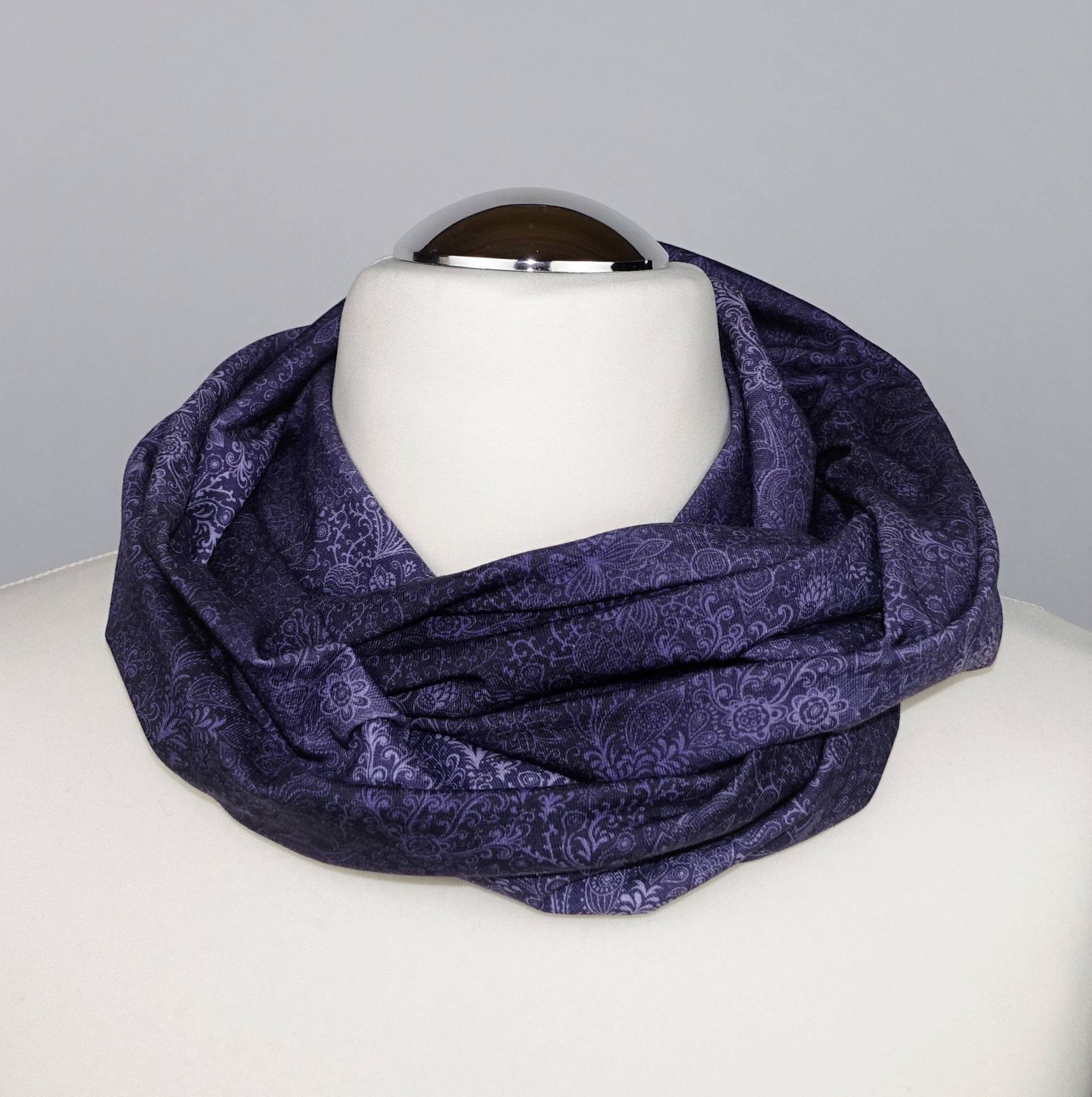 Loop | Loopschal Baumwolljersey Farbverlauf "Lila" Muster Waschbar Dehnbar Handgefertigt von KreativOaseShop