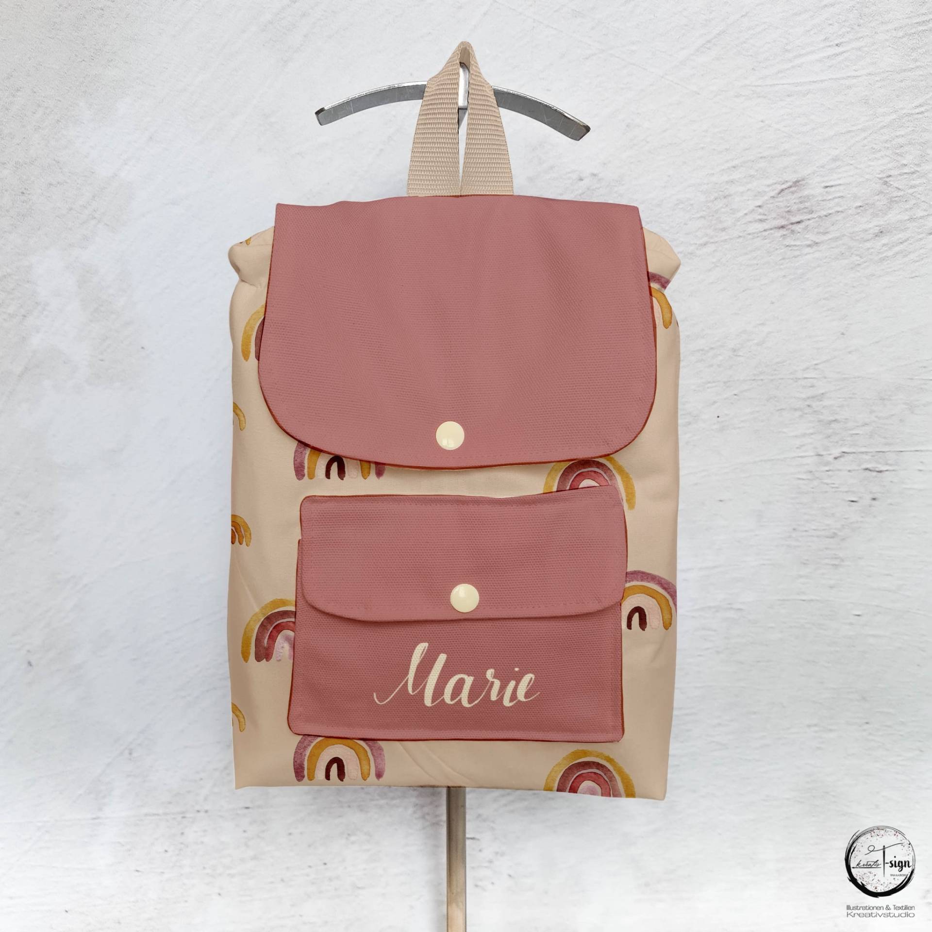 Kinderrucksack "Rainbow" | Beige von KreativTsignKIDS