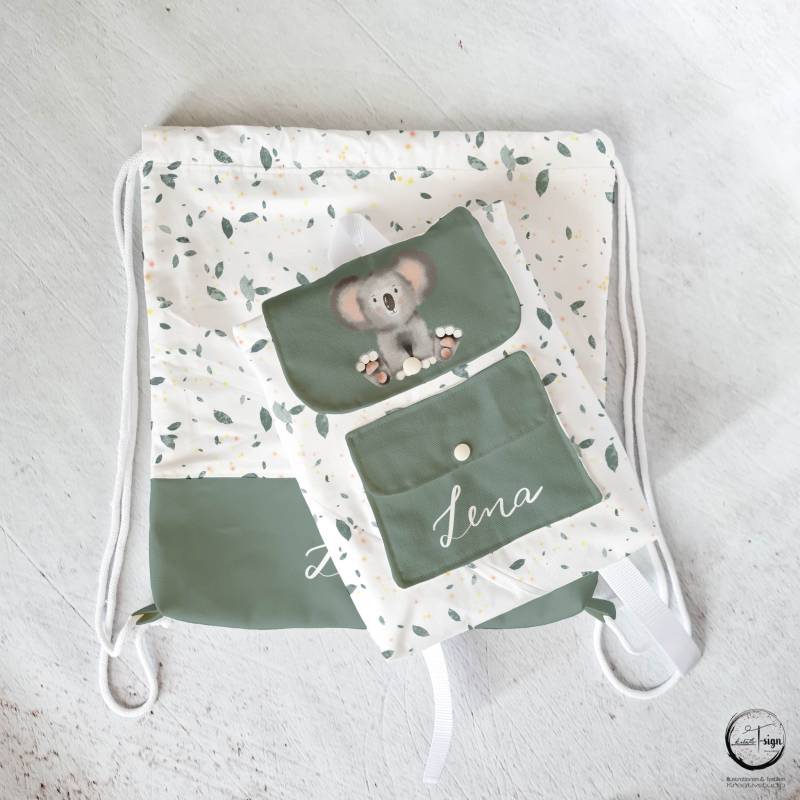 Kita-Set Kinderrucksack Mit Turnbeutel/ Wäschesack "Green Koala 2.0" Kita-Set Kinderrucksack Mit Turnbeutel/ Wäschesack "Green Koala 2.0" von KreativTsignKIDS