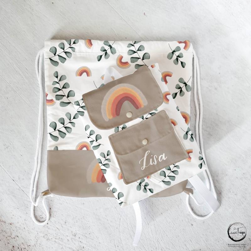 Kita-Set Kinderrucksack Mit Turnbeutel/ Wäschesack "Green Rainbows" | Vorbestellung Kita-Set Kinderrucksack Mit Turnbeutel/ Wäschesack "Green Rainbows" | Vorbestellung von KreativTsignKIDS