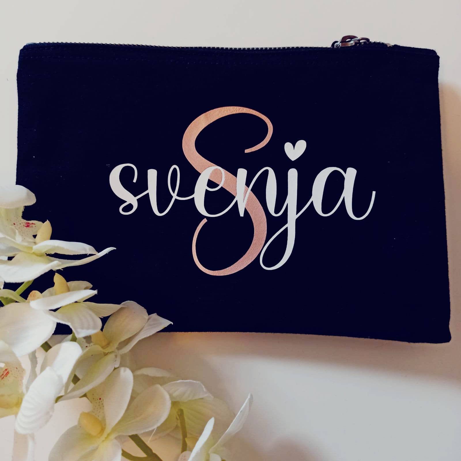 Kosmetiktasche Personalisiert, Schminktasche Name Geschenk, Kulturbeutel, Beautybag von KreativVogel