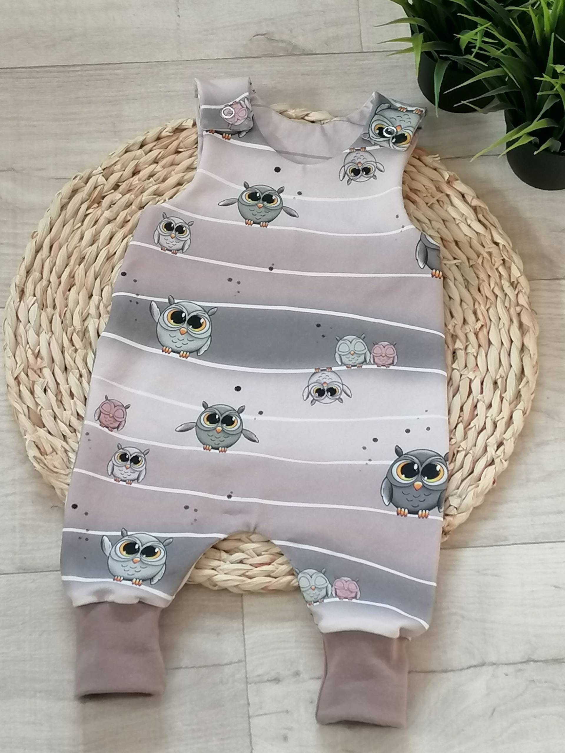 Handmade Babystrampler/Romper Einteiler Eulen Größe 56 Und 68 von KreativWeltChrissi