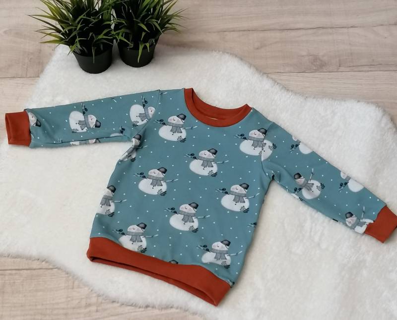 Handmade Basic Sweater Größe 86 - 92 104 Motive Schneemann von KreativWeltChrissi