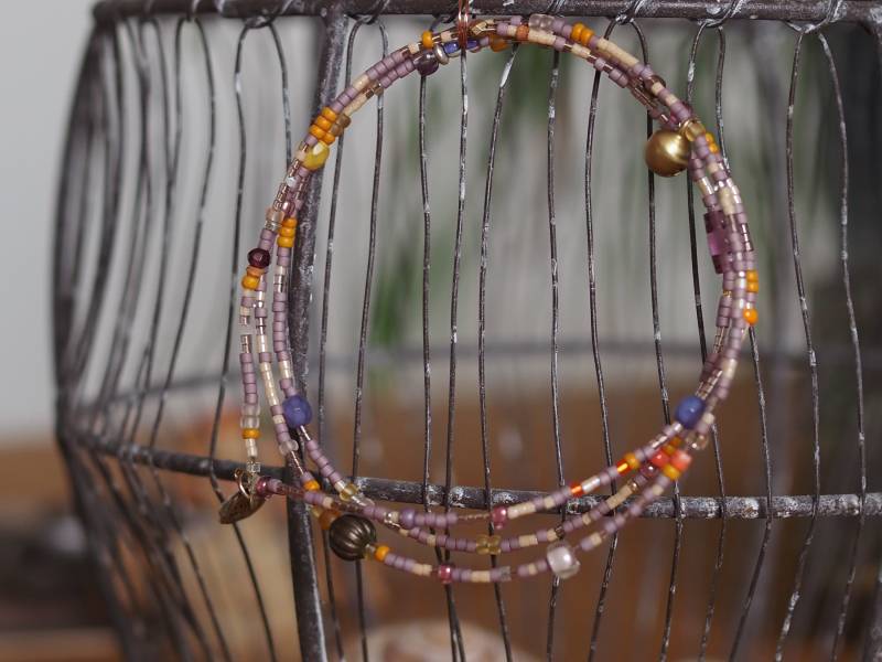 Halskette, Halskette Glasperlen, Bohostil, Lila Perlenkette, Miyuki Bead Kette, Feine Glasperlenkette, Beadwork Halskette, Halskette Glasperlen, Bohostil, Lila Perlenkette, Miyuki Bead Kette, Feine Glasperlenkette, Beadwork von KreativatelierCocon