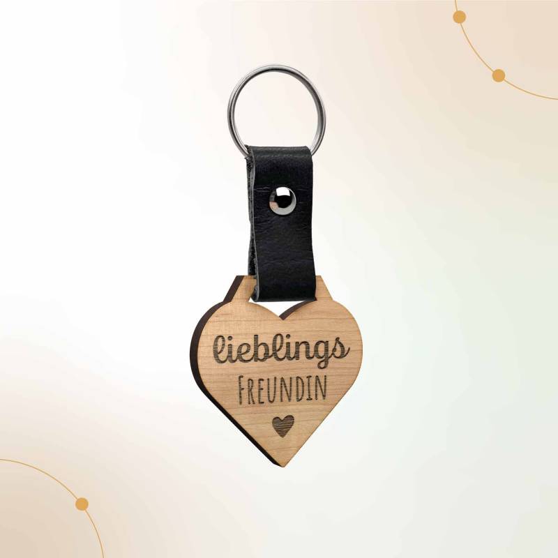 Herz Schlüsselanhänger Mit Gravur | Geschenk Für Lieblings Freundin Bff Beste Keychain Aus Holz Aller Freundinnen von KreativeGeschenke24
