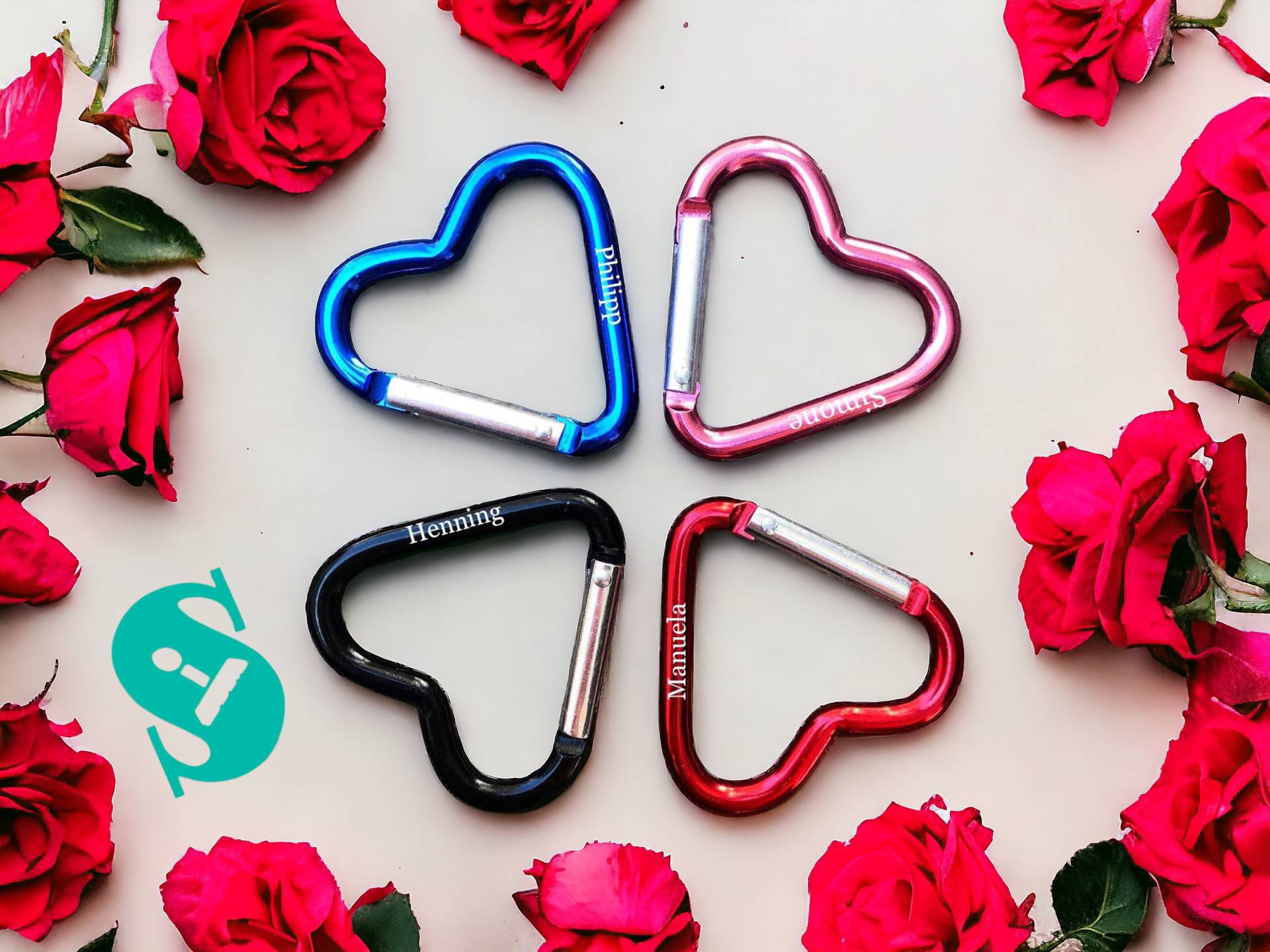 Herz Karabiner Personalisierbar von KreativeLaserbude