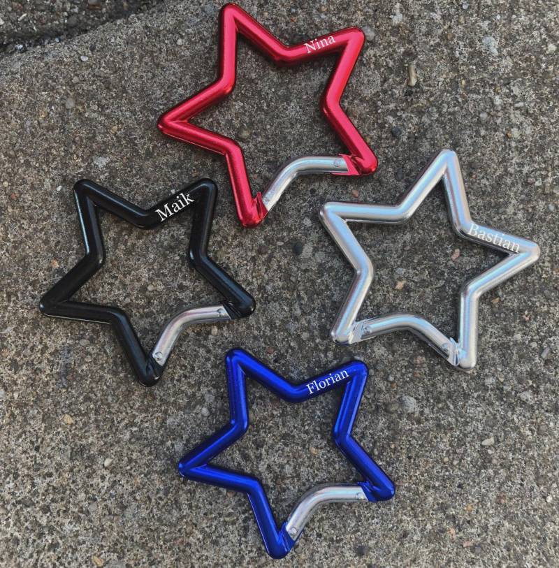 Karabiner Stern Personalisierbar Karabiner Stern Personalisierbar von KreativeLaserbude