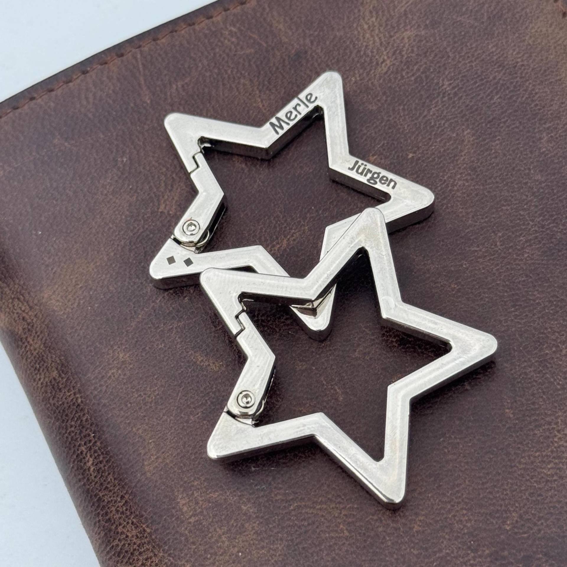 stern Karabiner Silber Personalisierbar von KreativeLaserbude