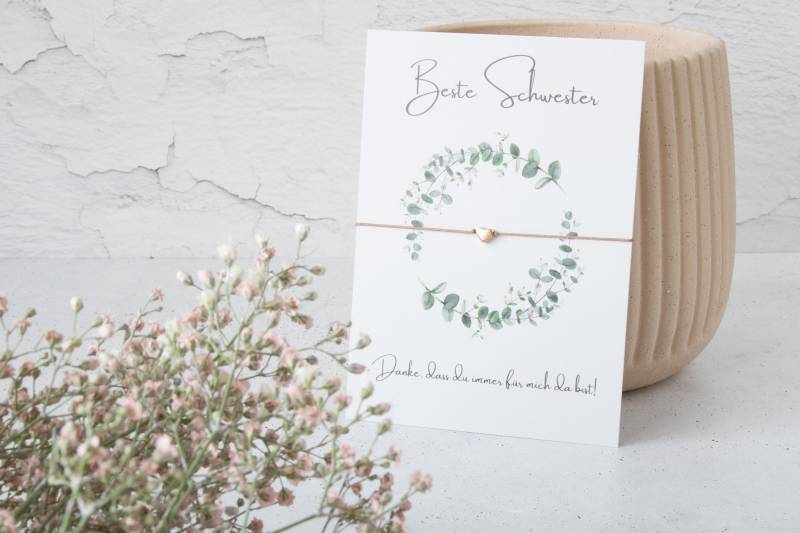 Filigranes Makramee Armband Für Die Schwester Als Kleines Dankeschön Mit Herz von KreativePerlenStube