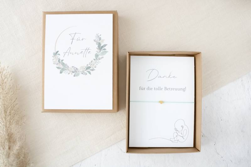 Geschenk-Set Hebamme | Danke Sagen Geschenkbox Geschenkkarte Mit Makramee Armband Abschied Von Der Geschenkidee von KreativePerlenStube