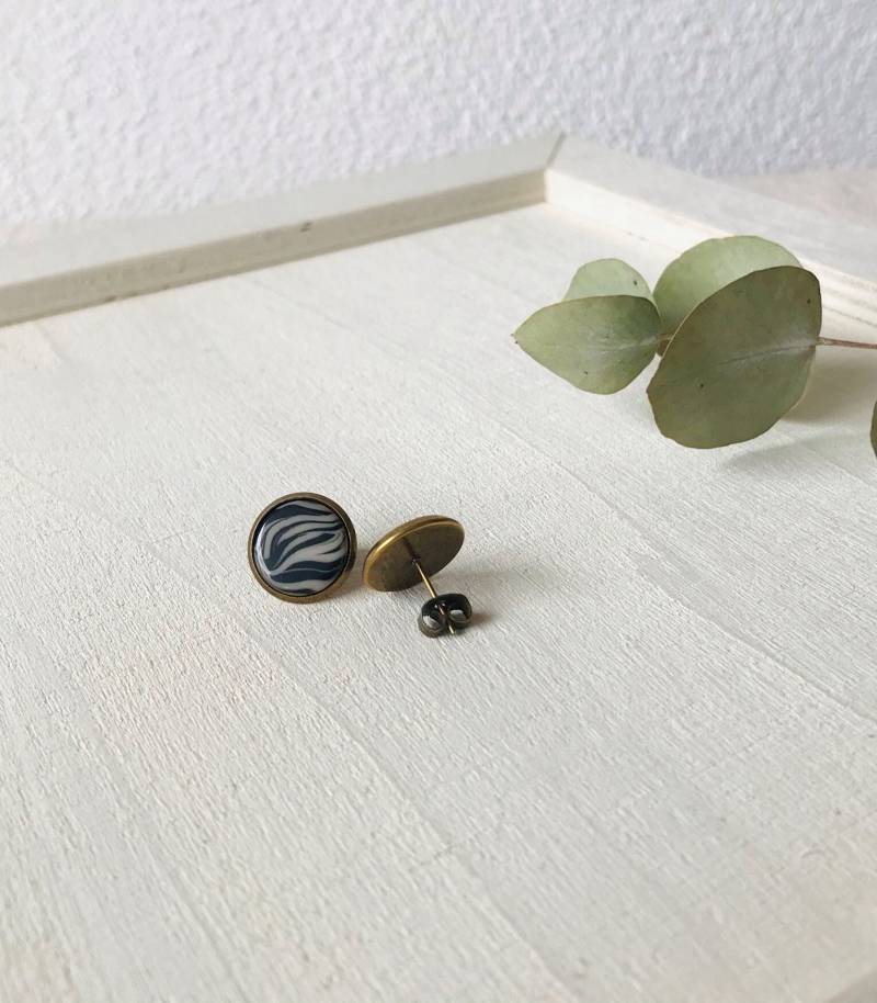 Ohrstecker Polaris Animalprint Zebra Polarisohrstecker Ohrringe Cabochon 12mm Edelstahl Modeschmuck Geschenk Für Sie Schmuck Weihnachten von KreativePerlenStube