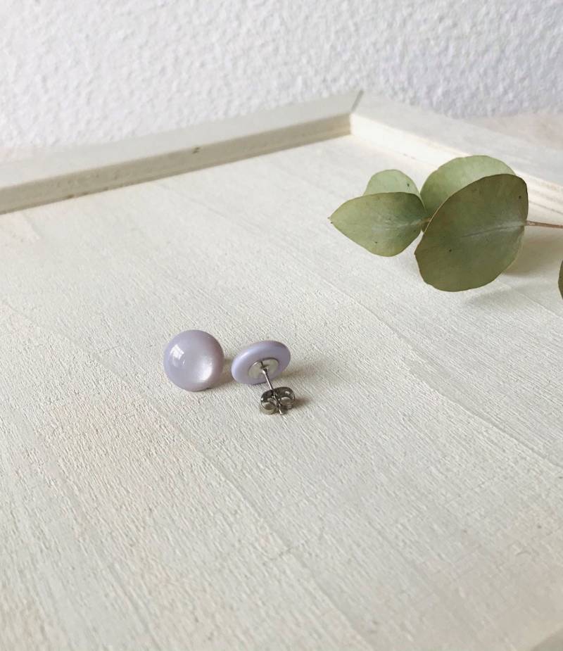 Ohrstecker Polaris Helllila Glänzend Polarisohrstecker Ohrringe Cabochon 12mm Edelstahl Modeschmuck Geschenk Für Sie Schmuck Valentinstag von KreativePerlenStube