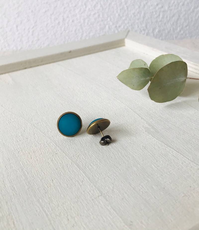 Ohrstecker Polaris Türkis Matt Polarisohrstecker Ohrringe Cabochon 12mm Edelstahl Modeschmuck Geschenk Für Sie Geburtstagvalentinstag von KreativePerlenStube