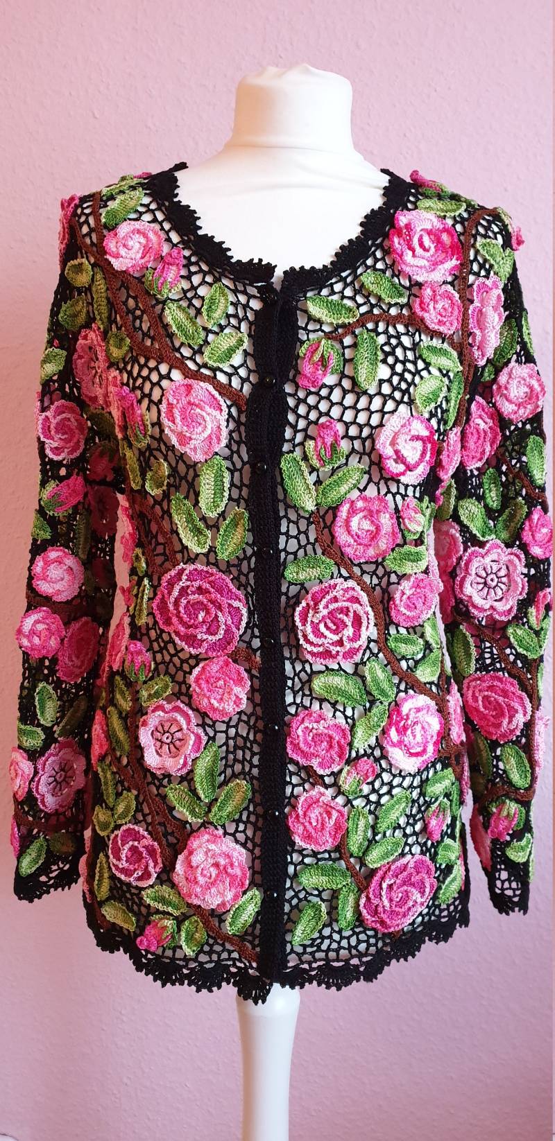 Jacke Gehäkelt Gr.36-46Baumwolle Echte Handarbeit von KreativeSpitze
