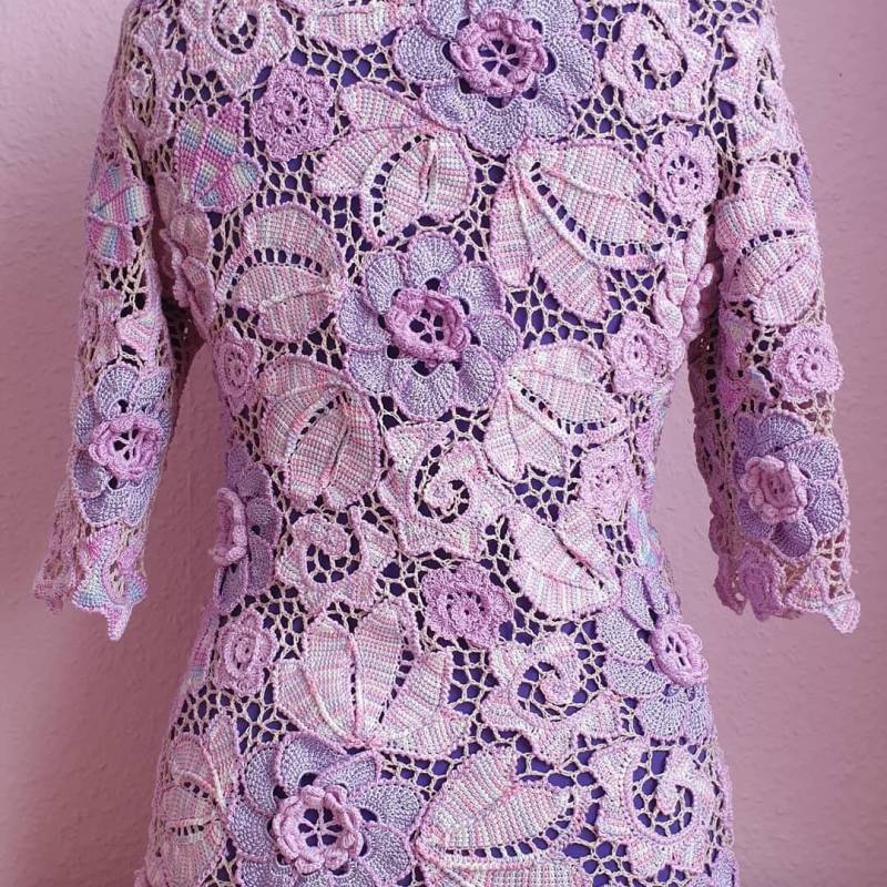 Pullover Gehäkelt Gr.36-46Baumwolle Echte Handarbeit von KreativeSpitze