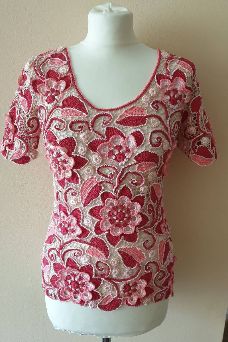 Top Gehäkelt Gr.36-46Baumwolle Echte Handarbeit von KreativeSpitze