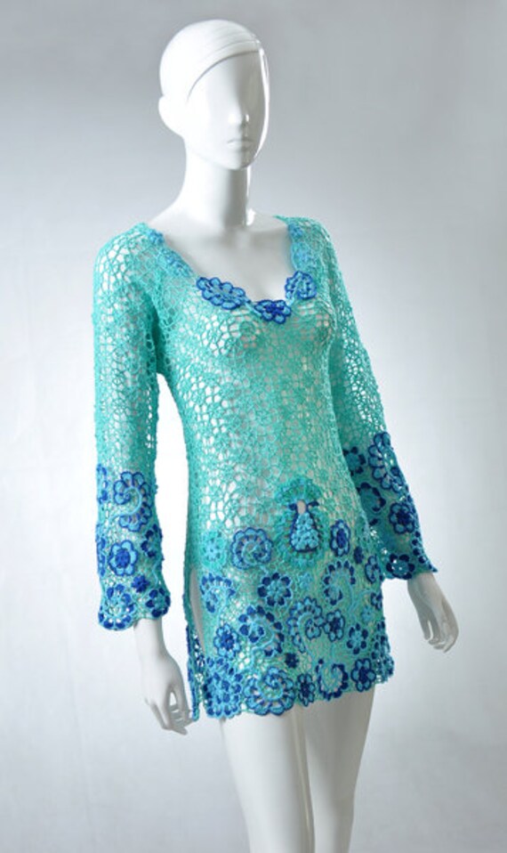 Tunika Gehäkelt Baumwolle Echte Handarbeit von KreativeSpitze