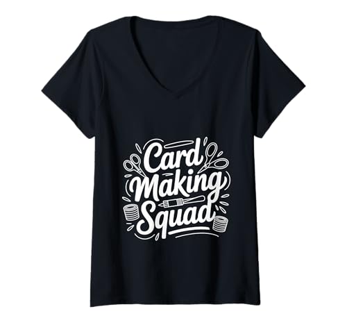 Damen Card Making Squad Handwerkshobbykreativität T-Shirt mit V-Ausschnitt Damen Card Making Squad Handwerkshobbykreativität T-Shirt mit V-Ausschnitt von Kreatives Hobby -Crafting -Team