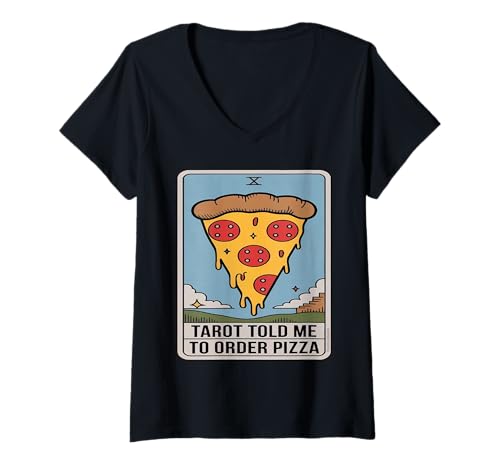 Damen Tarot hat Mir gesagt, ich soll Pizza bestellen Lustige Karte T-Shirt mit V-Ausschnitt Damen Tarot hat Mir gesagt, ich soll Pizza bestellen Lustige Karte T-Shirt mit V-Ausschnitt von Kreatives Tarot Humor Für Feinschmecker Einzigarti