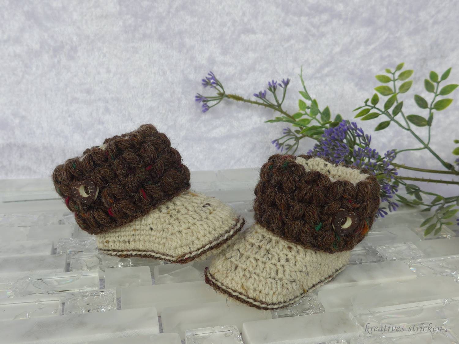 Gehäkelte Babyschuhe, Babybooties -Unikat von KreativesStricken