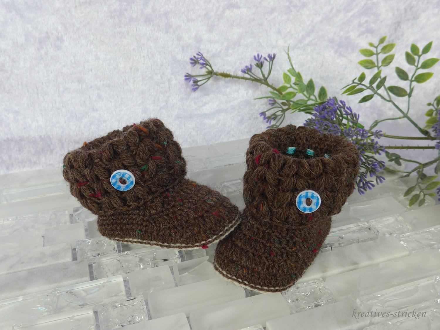 Gehäkelte Babyschuhe, Babybooties -Unikat von KreativesStricken