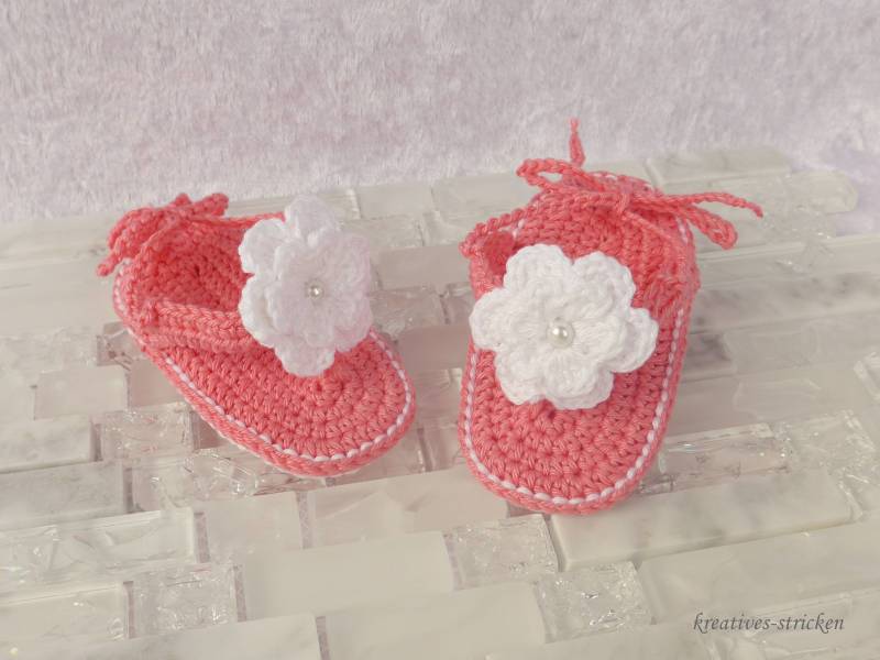 Gehäkelte Babyschuhe Flip Flops Gehäkelte Babyschuhe Flip Flops von KreativesStricken