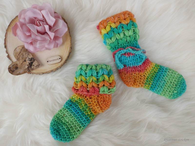 Gehäkelte Babysocken, 10 cm Gehäkelte Babysocken, 10 cm von KreativesStricken