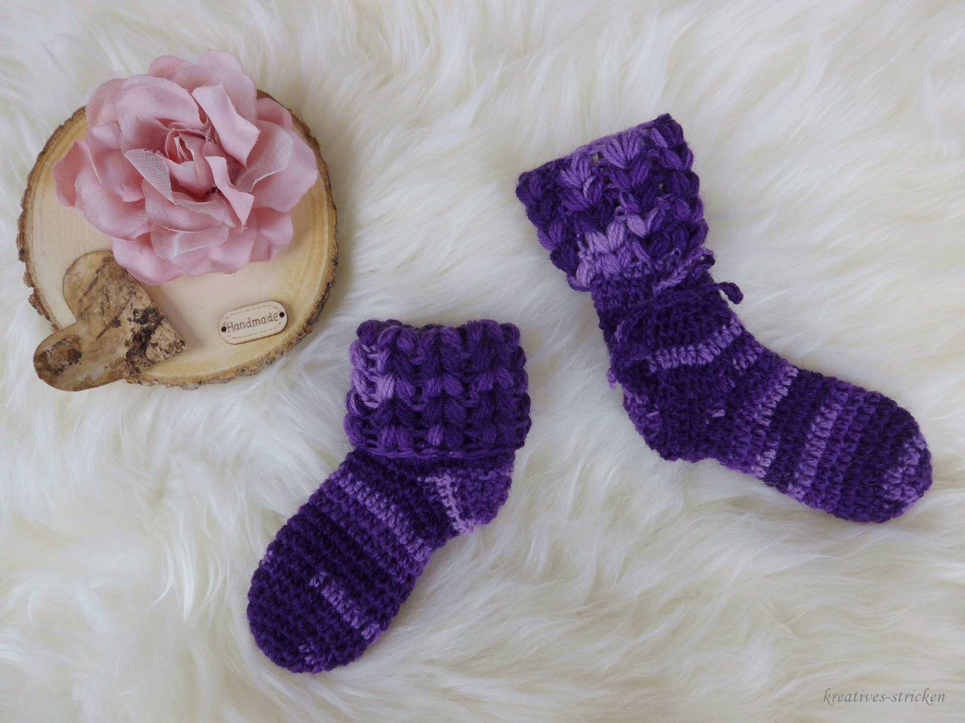 Gehäkelte Babysocken, 9, 5 cm von KreativesStricken