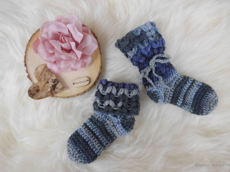 Gehäkelte Babysocken, 9 cm Gehäkelte Babysocken, 9 cm von KreativesStricken