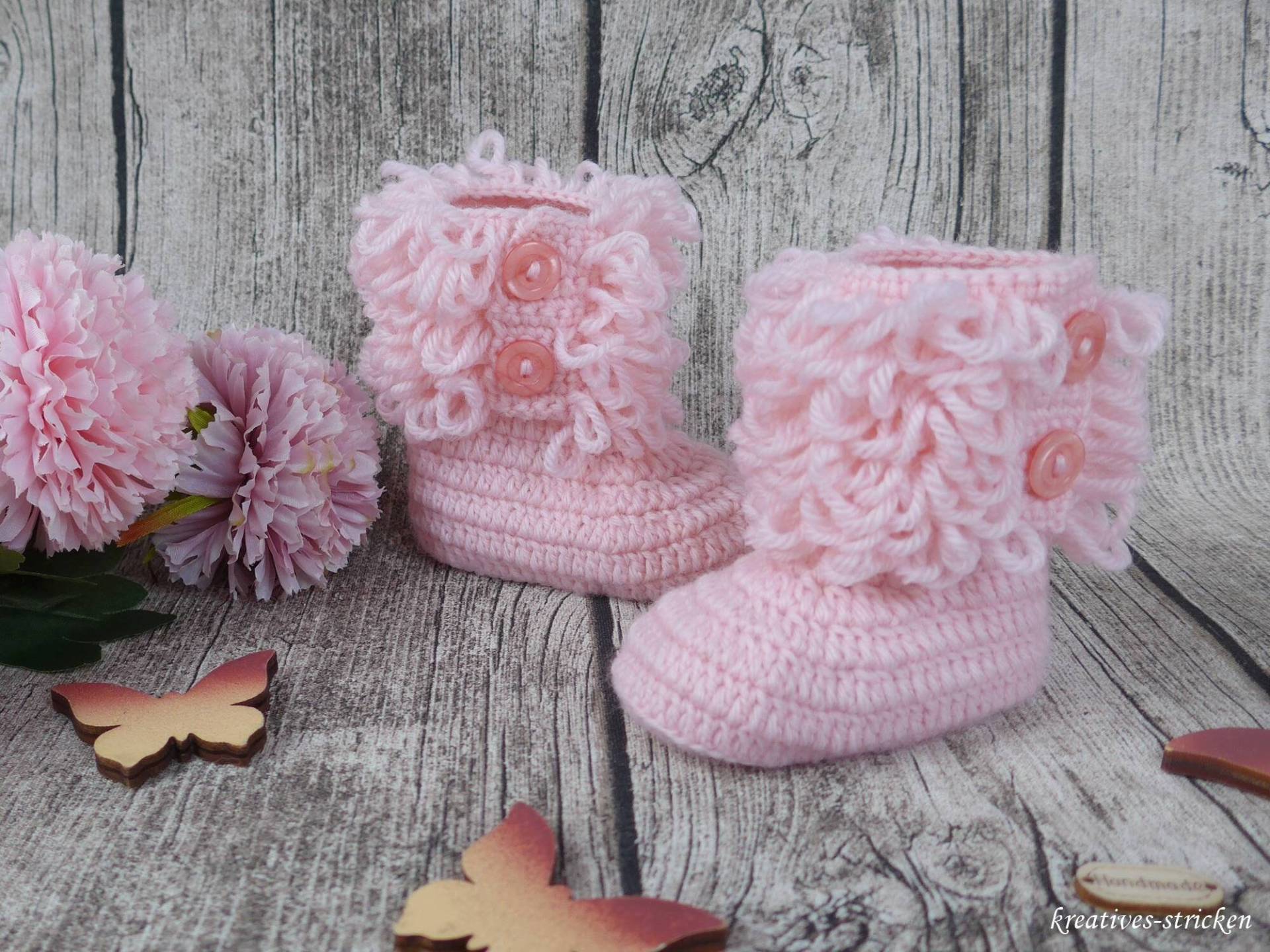Gehäkelte Babystiefel, Babybooties -Unikat von KreativesStricken