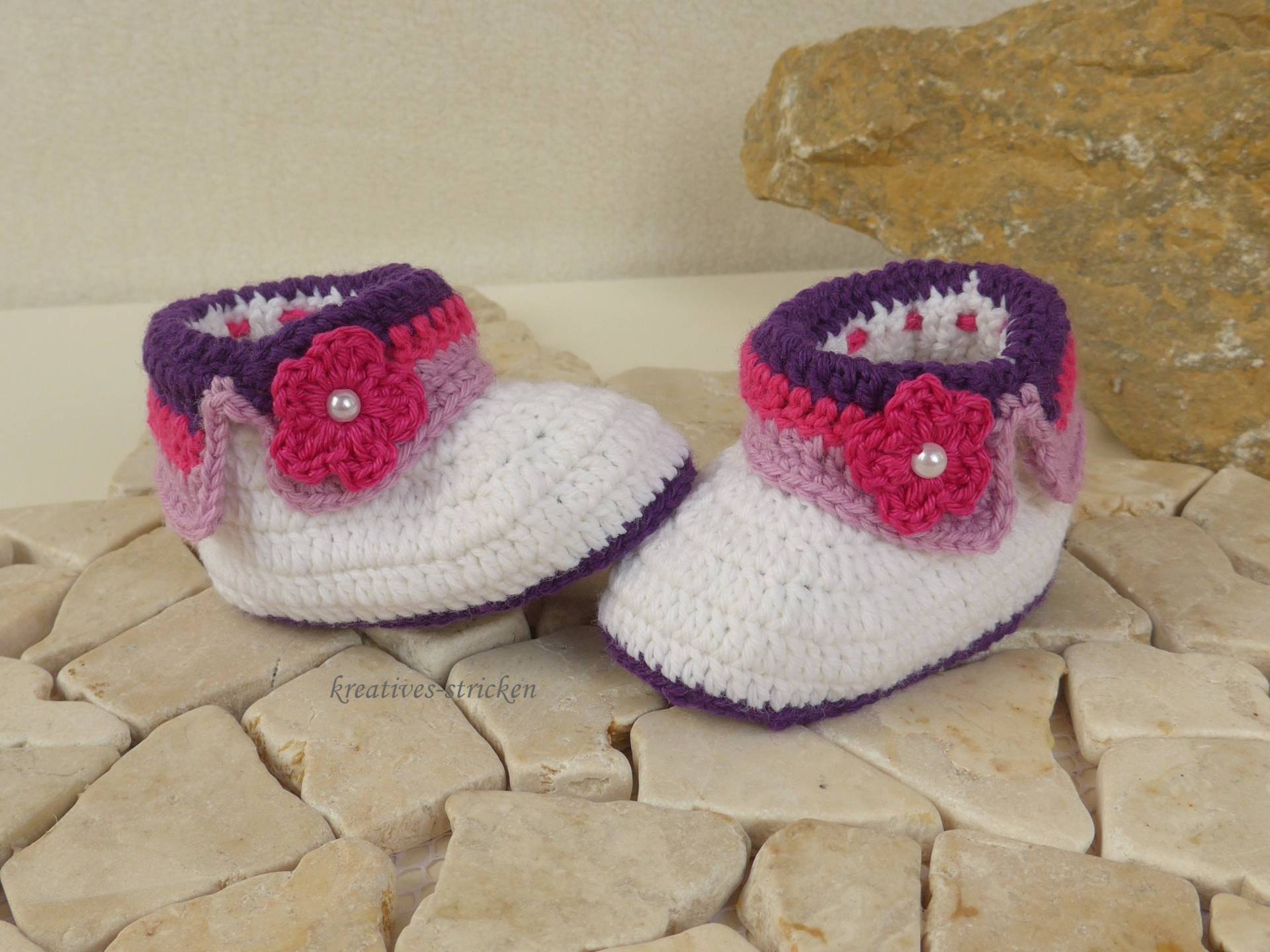 Gehäkelte Babystiefel, Babybooties -Unikat von KreativesStricken
