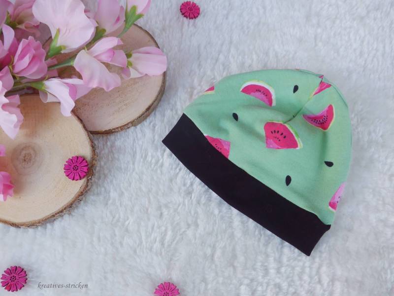 Ku 35-39 Genähte Babymütze "Süße Melone" Ku 35-39 Genähte Babymütze "Süße Melone" von KreativesStricken