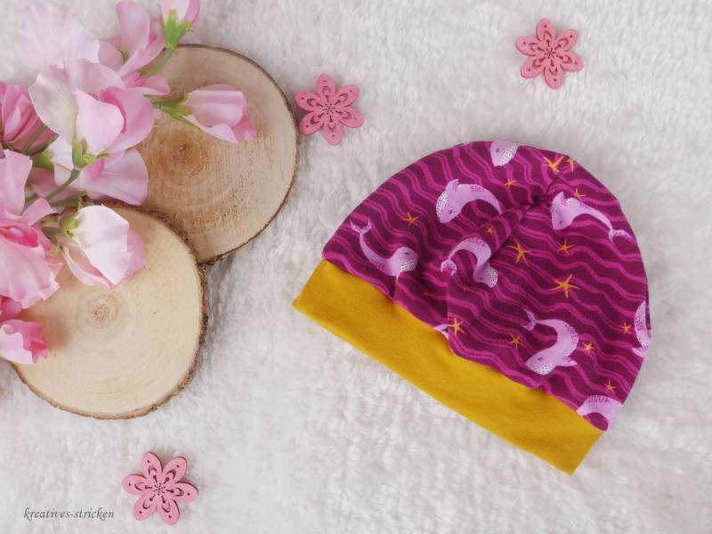 Ku 40-44 Genähte Babymütze "Wale" Ku 40-44 Genähte Babymütze "Wale" von KreativesStricken