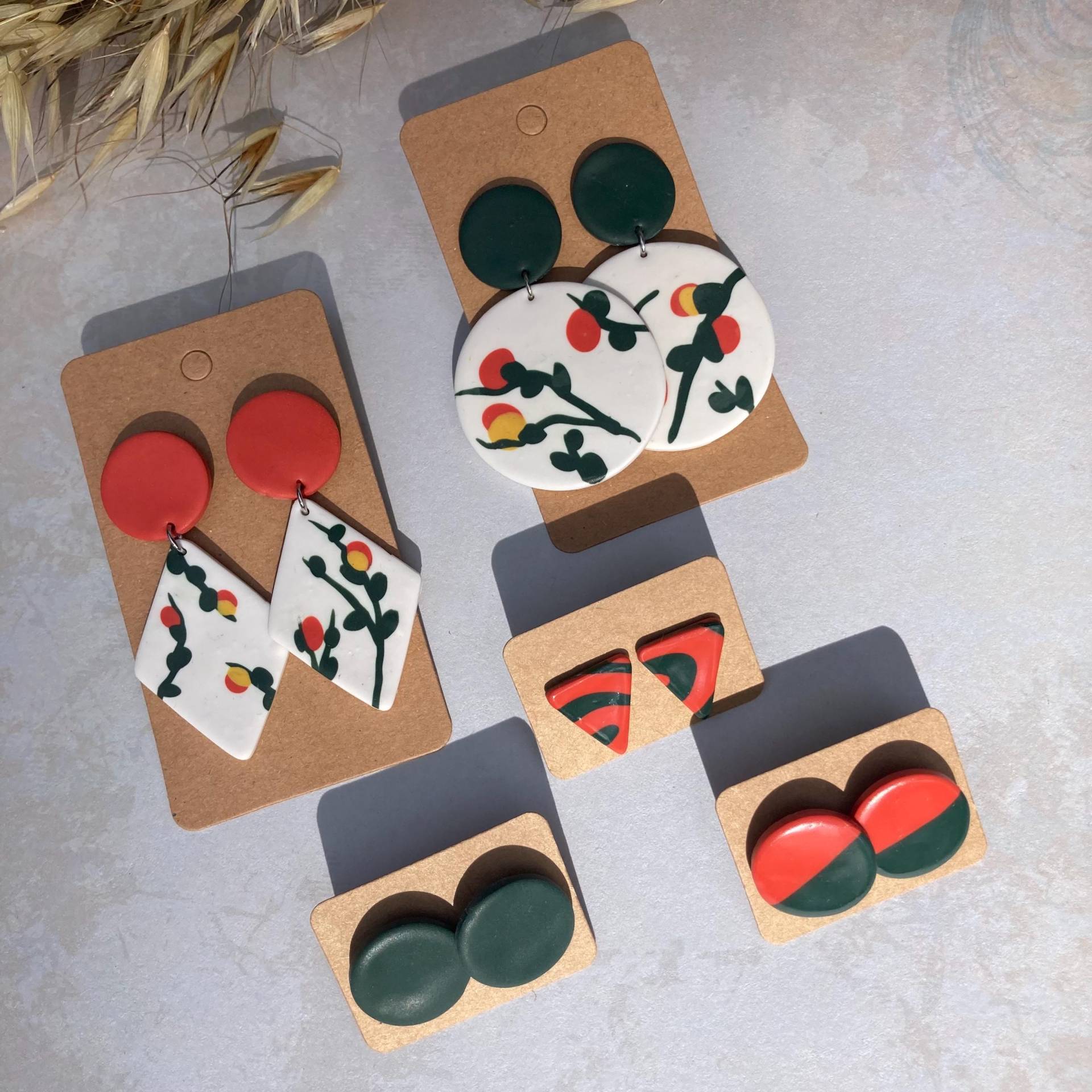 Ohrringe Aus Polymerton/Fimo, Edelstahl, Earrings Polymerclay, Flower, Blumen, Greenery Ohrringe Aus Polymerton/Fimo, Edelstahl, Earrings Polymerclay, Flower, Blumen, Greenery von KreativesW