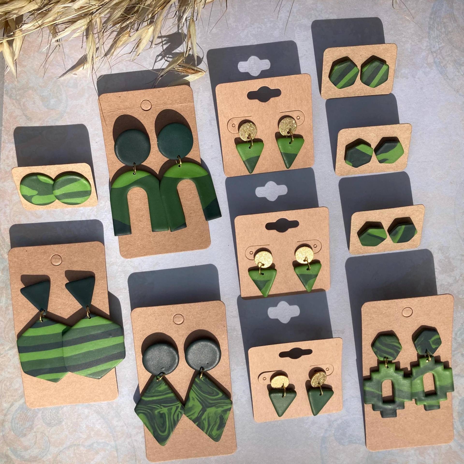 Ohrringe Aus Polymerton/Fimo, Edelstahl, Earrings Polymerclay, Grün, Geometrisch, Green Ohrringe Aus Polymerton/Fimo, Edelstahl, Earrings Polymerclay, Grün, Geometrisch, Green von KreativesW
