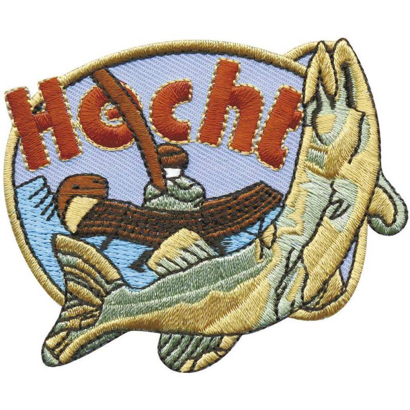 Aufnäher Applikation - Angler Fisch Hecht Gr. Ca. 7 X 6, 5cm 04542 von Kreativhaeuschen