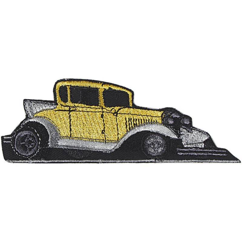 Aufnäher Applikation Auto - Gelber Oldtimer Gr. Ca. 11 X 4 cm 03102 von Kreativhaeuschen