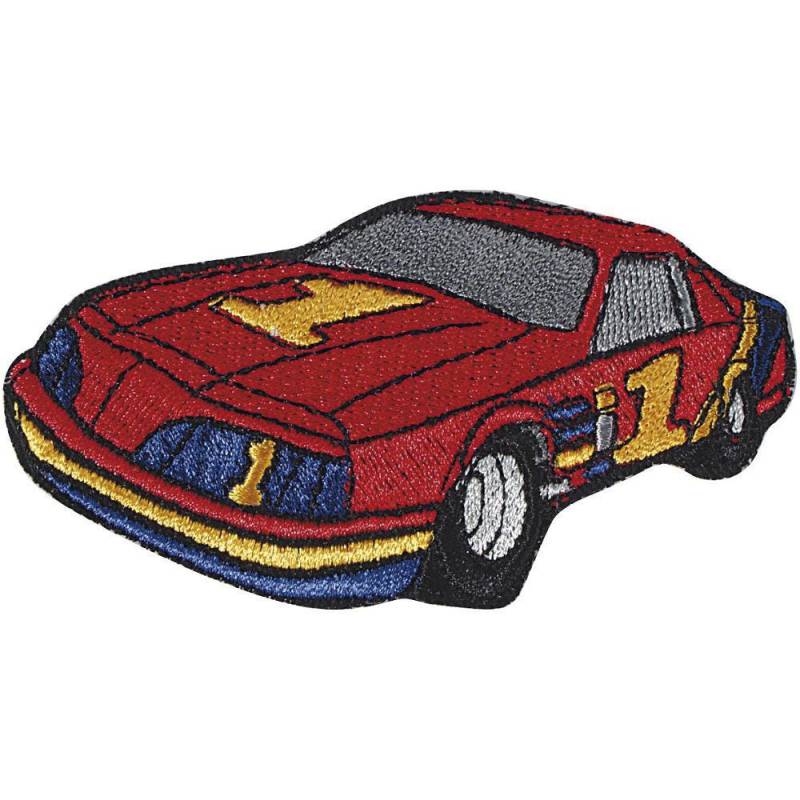 Aufnäher Applikation Auto Pkw - Roter Sportwagen Rennwagen Gr. Ca. 9 X 4, 5 cm 03100 von Kreativhaeuschen