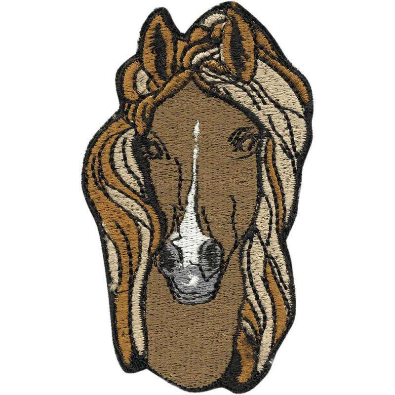 Aufnäher Applikation Patch - Pferd Horse Haflinger Pferdekopf Gr. Ca. 5, 5 X 10cm 01830 von Kreativhaeuschen