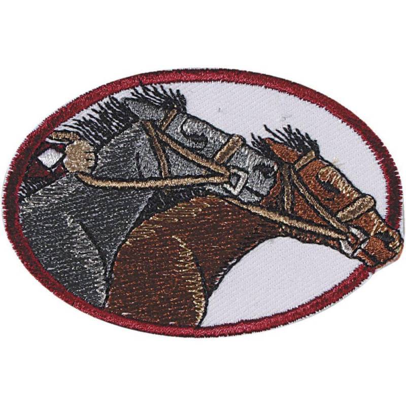 Aufnäher Applikation Patch - Pferde Rennen Gr. Ca. 7, 5 X 5 cm 04029 von Kreativhaeuschen