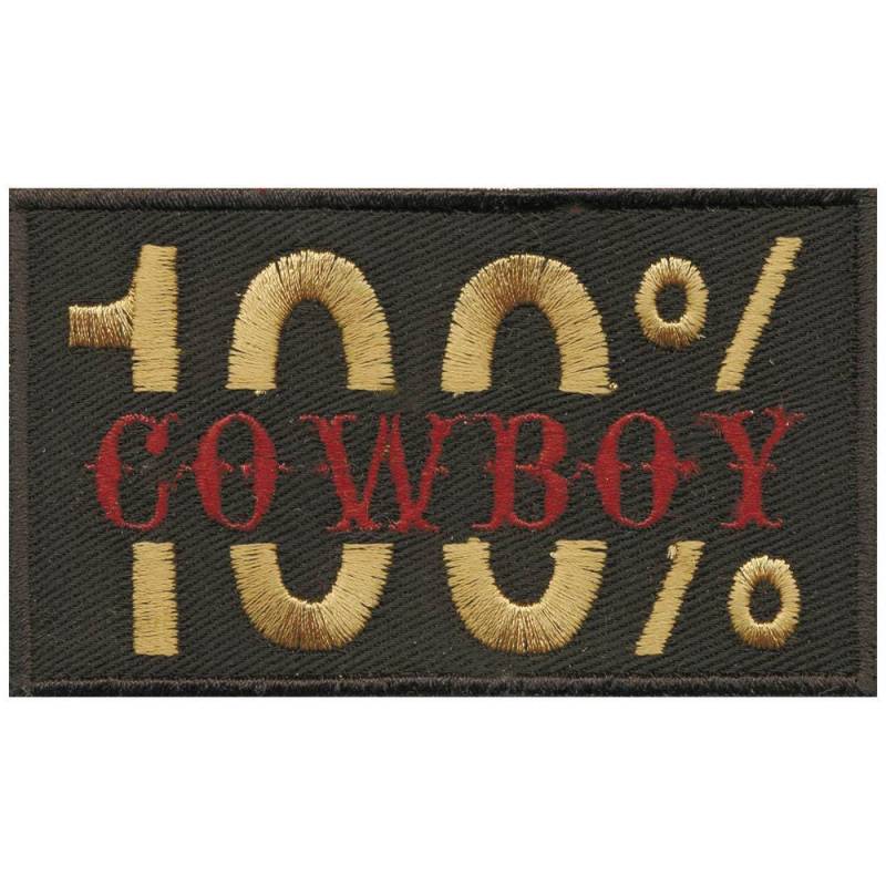 Aufnäher Applikation Patches - 100% Cowboy Gr. Ca. 8, 5x5cm 03069 von Kreativhaeuschen