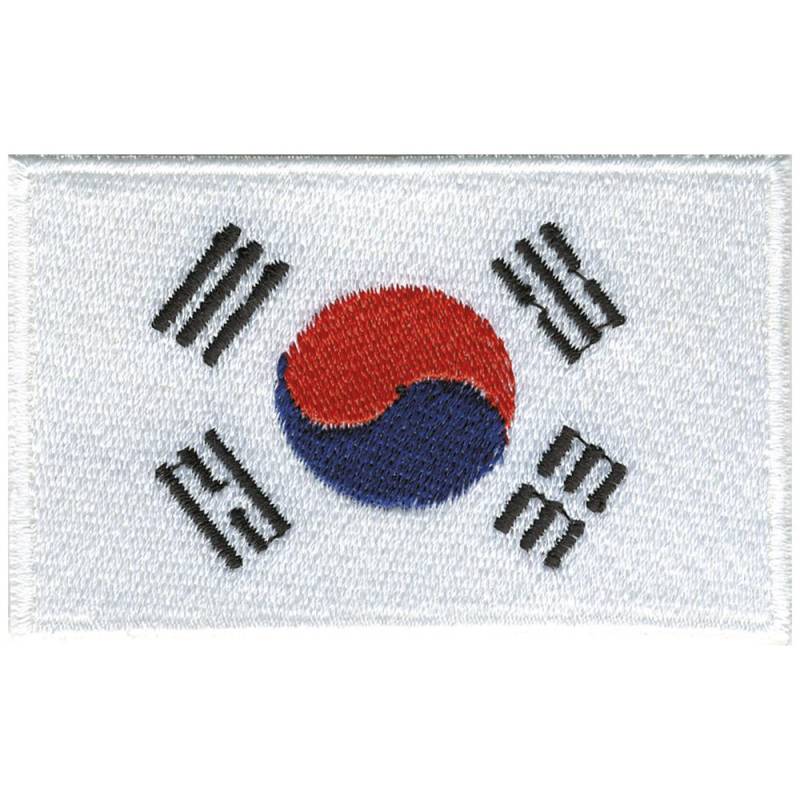 Aufnäher Applikation Patches - Flagge Südkorea Gr. Ca. 8 X 5cm 20420 von Kreativhaeuschen