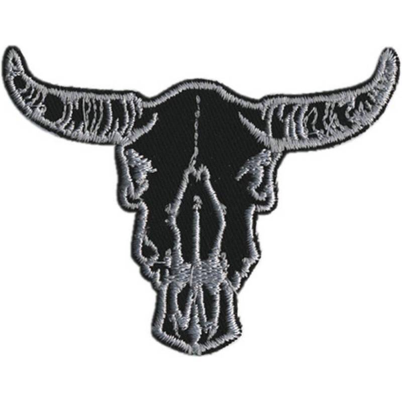 Aufnäher Applikation Patches - Schädel Stier Hörner 03132 Gr. Ca. 8 X 6 cm von Kreativhaeuschen
