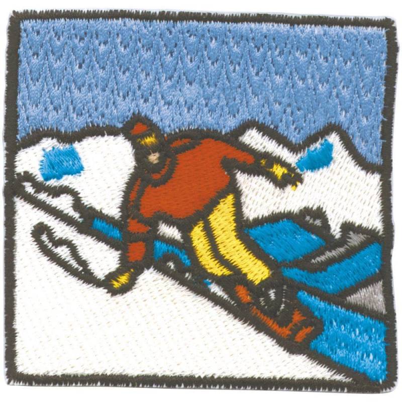 Aufnäher Applikation Patches - Snowboarder 03201 Gr. Ca. 7 X cm von Kreativhaeuschen