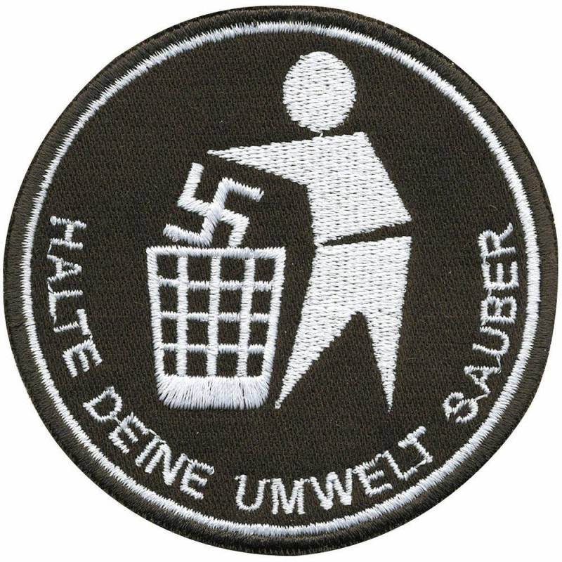 Aufnäher - Gegen Rechts Halte Deine Umwelt Sauber 01826 Gr. Ca. 6cm von Kreativhaeuschen