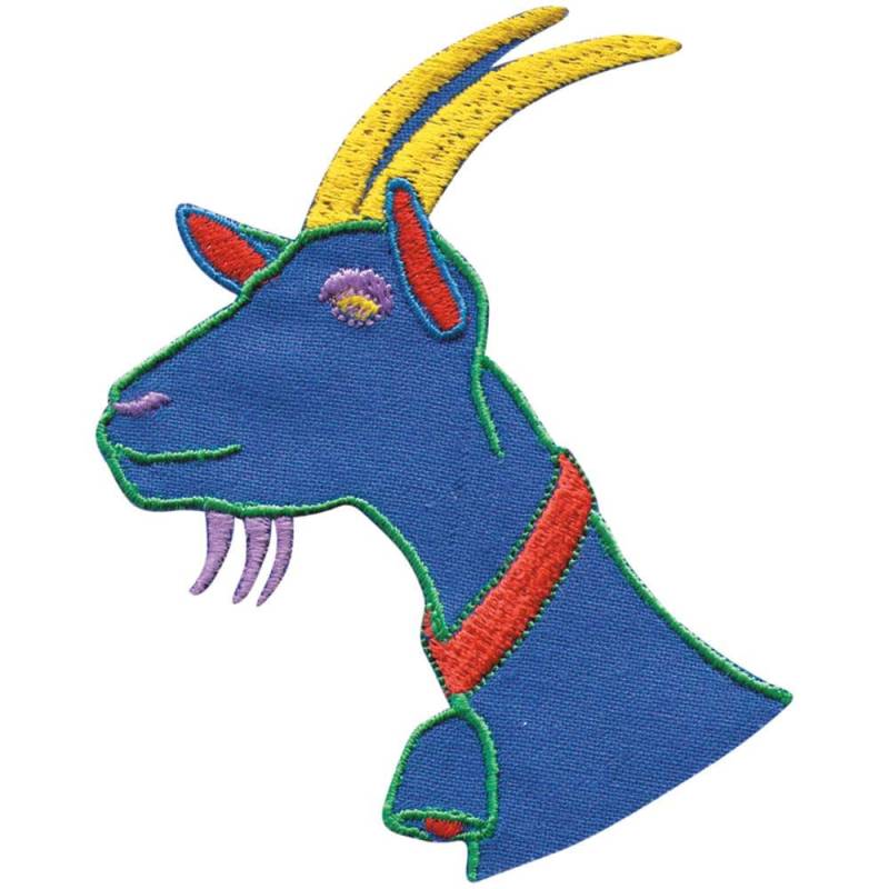 Aufnäher Patches Applikation - Ziegenkopf Ziege 03045 Gr. Ca. 6, 5 X 4, 5 cm von Kreativhaeuschen