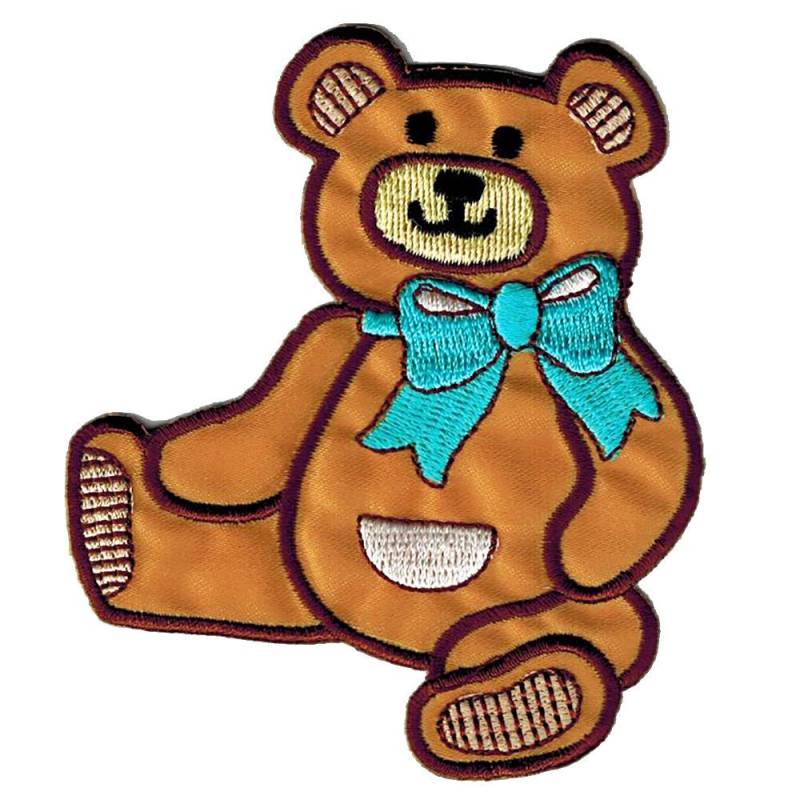 Aufnäher Patches - Bär Teddy Mit Schleife Gr. Ca. 7, 5 X 9 cm | Br855 von Kreativhaeuschen