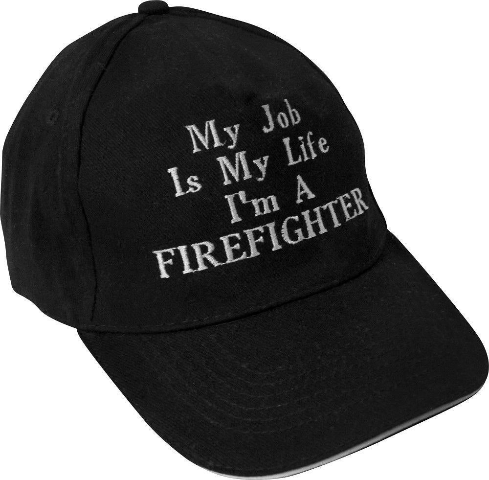 Baseballcap Mit Einstickung - My Job Is Life ... I M A Firefighter 68177 Schwarz von Kreativhaeuschen
