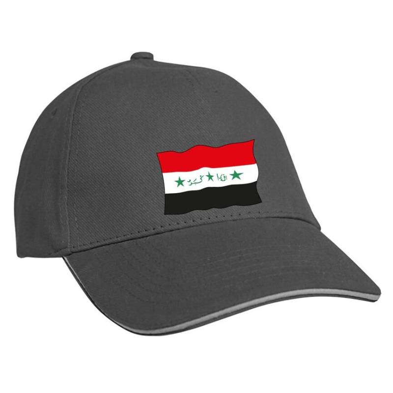 Cap Baseballcap Schirmmütze Kappe Mit Print - Fahne Flagge Irak in Grau von Kreativhaeuschen