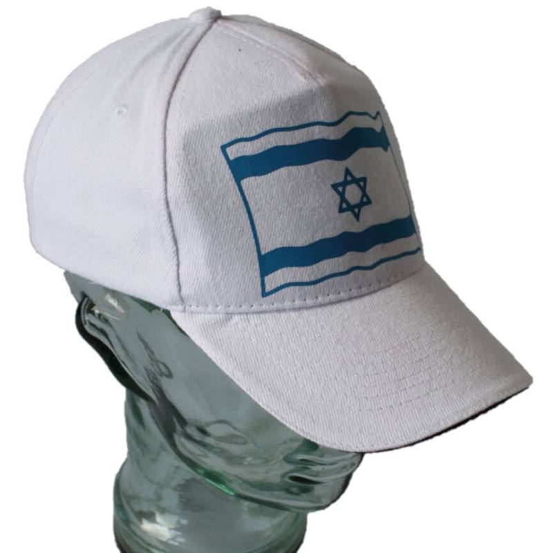 Cap Baseballcap Schirmmütze Kappe Mit Print - Fahne Flagge Israel in Weiß von Kreativhaeuschen